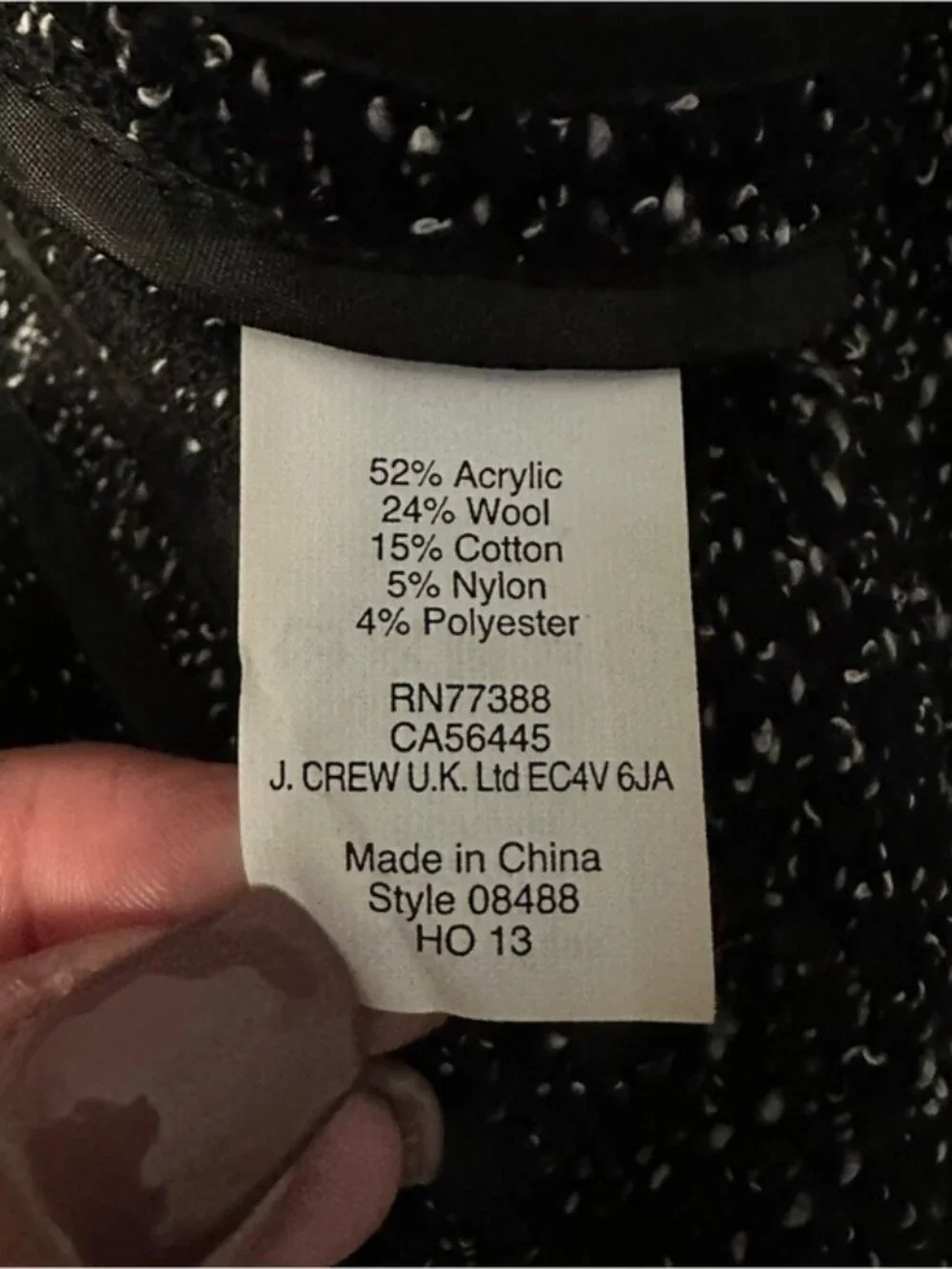 J. Crew Black & White Tweed Moto Jacket size 4 - Picture 8 of 9